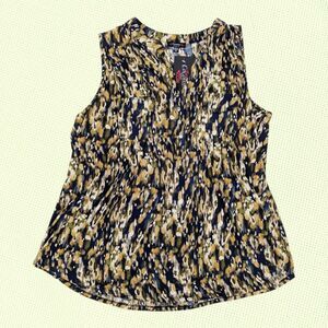 NWT COCOMO 2X Plus size Green blue yellow‎ sleeveless women's Blouse top tunic